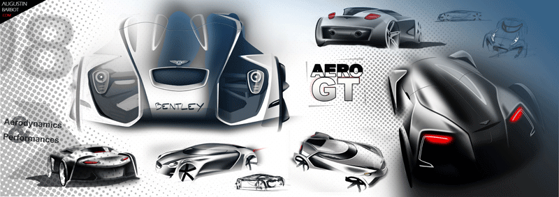 Augustin BARBOT - BENTLEY Aero GT Concept RCA Royal College of Art 2009 student project design sketch