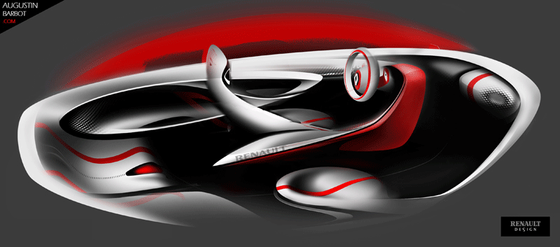 Augustin BARBOT - RENAULT interior design sketch