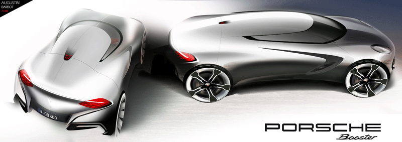 Augustin BARBOT - PORSCHE roadster coupe boxster booster design sketch