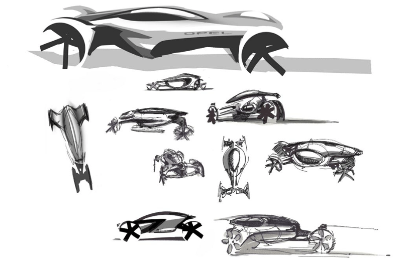Augustin BARBOT - OPEL RAK-e Concept 2011 IAA Frankfurt Messe Motorshow design sketch