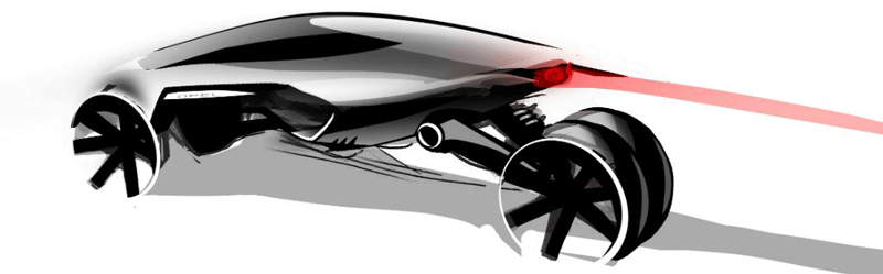 Augustin BARBOT - OPEL RAK-e Concept 2011 IAA Frankfurt Messe Motorshow design sketch